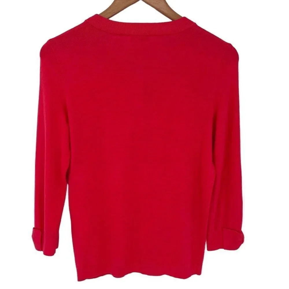 Kate Spade‎ New York Live Colorfully Somerset Cardigan Sweater Women Small Pink